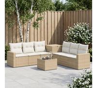 vidaXL Set di divani 8 pz Beige e Bianco Crema 55 x 55 x 37 cm