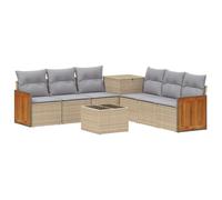 vidaXL Set di divani 8 pz Beige e Grigio Chiaro