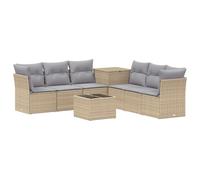 vidaXL Set di divani 8 pz Beige e Grigio Chiaro