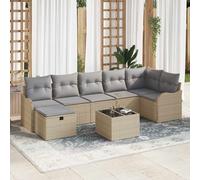 vidaXL Set di divani 8 pz Beige e Grigio Chiaro polyrattan
