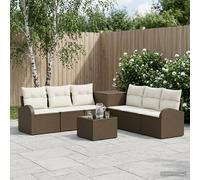 vidaXL Set di divani 8 pz Marrone e Bianco Crema