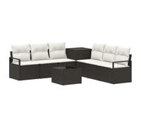 vidaXL Set di divani 8 pz Nero e Bianco Crema