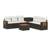 vidaXL Set di divani 8 pz Nero e Bianco Crema