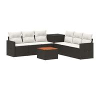 vidaXL Set di divani 8 pz Nero e Bianco Crema