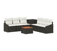 vidaXL Set di divani 8 pz Nero e Bianco Crema