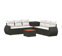 vidaXL Set di divani 8 pz Nero e Bianco Crema