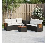 vidaXL Set di divani 8 pz Nero e Bianco Crema