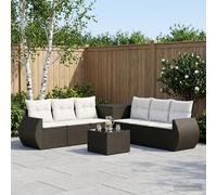 vidaXL Set di divani 8 pz Nero e Bianco Crema 55 x 55 x 37 cm