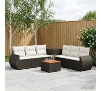 vidaXL Set di divani 8 pz Nero e Bianco Crema 55 x 55 x 37 cm