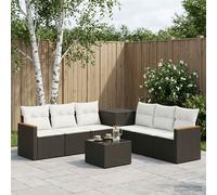 vidaXL Set di divani 8 pz Nero e Bianco Crema 55 x 55 x 37 cm