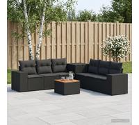 vidaXL Set di divani 8 pz Nero Rattan sintetico e Acciaio