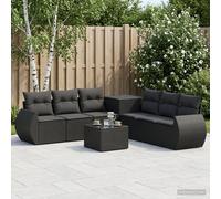 vidaXL Set di divani 8 pz Nero Rattan sintetico e Acciaio