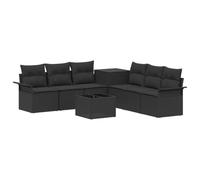 vidaXL Set di divani 8 pz Nero Rattan sintetico e Acciaio