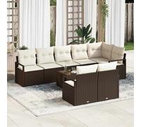vidaXL Set di divani 9 pcs Marrone polyrattan