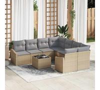 vidaXL Set di divani 9 pz Beige e grigio 233,5 x 234 x 85 cm