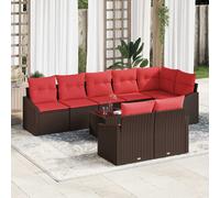 vidaXL Set di divani 9 pz Marrone polyrattan