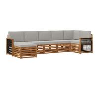 vidaXL Set di divani ad angolo con cuscini, 6 pezzi, scopri divani da giardino moderni, mobili ad angolo per la terrazza, comodi set da salotto in giardino