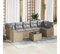 vidaXL Set di divani Beige e Grigio Chiaro 55 x 55 x 37 cm polyrattan