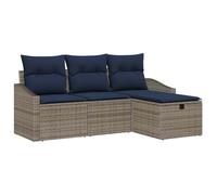 vidaXL Set di divani con cuscino 3 pezzi in polyrattan, divano modulare da esterno, per giardino e terrazza, design leggero, resistente ai raggi UV, stile tessuto
