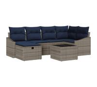 vidaXL Set di divani con cuscino 3 pezzi polyrattan, mobili da giardino, soggiorno modulare resistente, leggero, divani esterni, set per terrazza