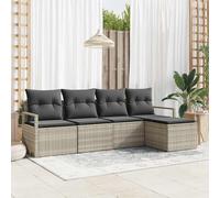 vidaXL Set di divani con cuscino 5 pcs Grigio chiaro polyrattan