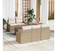 vidaXL Set di divani con cuscino 6 pcs Beige e Crema polyrattan