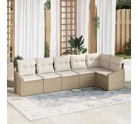 vidaXL Set di divani con cuscino 6 pcs Beige polyrattan