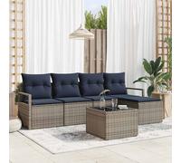 Set di divani con cuscino 6 pcs Grigio polyrattan
