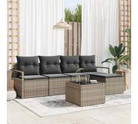 vidaXL Set di divani 6 pz Grigio polyrattan