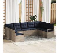 vidaXL Set di divani con cuscino 7 pcs Grigio polyrattan, Divano da giardino, set modulare in rattan resistente, sezione comoda, posti a sedere per esterni, impermeabile