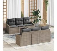 vidaXL Set di divani con cuscino 7 pcs Grigio polyrattan