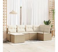 vidaXL Set di divani con cuscino 8 pcs Beige e Crema polyrattan