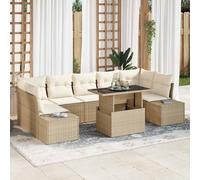 vidaXL Set di divani con cuscino 8 pcs Beige e Crema polyrattan