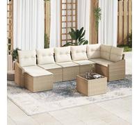 vidaXL Set di divani con cuscino 8 pcs Beige polyrattan