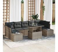 vidaXL Set di divani con cuscino 8 pcs Grigio polyrattan