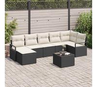vidaXL Set di divani con cuscino 8 pcs Marrone e Crema polyrattan