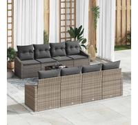 vidaXL Set di divani con cuscino con cuscino 9 pcs Grigio polyrattan
