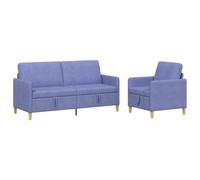 vidaXL Set di Divani con Storage 2 pcs Blu jeans Poliestere, Divano moderno e comodo, set per interni, con spazio, cuscini in schiuma, coperture removibili, stile minimal