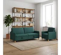 vidaXL Set di Divani con Storage 2 pz 4 posto Verde Scuro