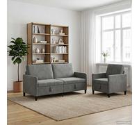 vidaXL Set di Divani con Storage 2 pz Grigio Scuro Poliestere