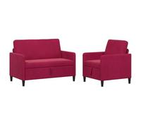 vidaXL Set di Divani con Storage 2 pz Rosso Vino Poliestere