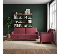 vidaXL Bankenset met opbergruimte 2 st Wijnrood Polyester