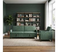 vidaXL Set di Divani con Storage 2 pz Verde Mare Poliestere