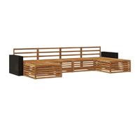 vidaXL Set di divani da 6 pezzi in legno di acacia massiccio, set di divani in legno di acacia, design modulare per terrazza, comode sedie a sdraio da giardino, mobili da giardino, divani