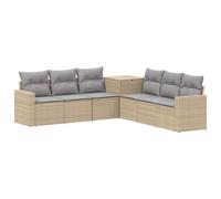 vidaXL Set di divani da 7 pezzi, beige e grigio chiaro, set da giardino moderno, divano da esterno, mobili in rattan resistente, design modulabile per rilassarsi, angoli da patio