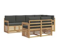 vidaXL Set di divani da esterni, 7 pezzi, bianco e antracite, moderno divano angolare per giardino, accogliente lounge per terrazza, mobili eleganti e seduta rilassante