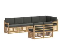 vidaXL Set di divani da esterni, 8 pezzi, bianco e antracite, divano da giardino, mobili moderni per esterni, accogliente, set da terrazza, design elegante