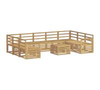 vidaXL Set di divani da esterno 10 pcs Bianco 59 x 59 x 37 cm, Mobili da giardino, divano outdoor moderno, set angolare per il patio e terrazza, resistente e confortevole
