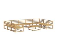 vidaXL Set di divani da esterno 10 pcs Bianco Legno di Acacia Massello, Set divano da esterno, arredo giardino moderno, divano ad angolo in legno di acacia, zona relax in verande