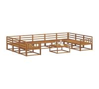 vidaXL Set di divani da esterno 10 pcs Naturale, Set divano da esterno, arredo giardino moderno, divano ad angolo in legno di acacia, zona relax in verande